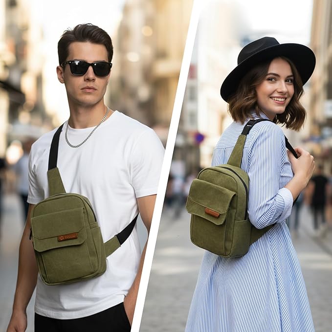 TULLIO Small Camera Bag, Lightweight Camera Sling Bag Waterproof DSLR/Mirrorless Crossbody Case with Rain Cover Everyday Shoulder Photgraphy Bag for Photographers