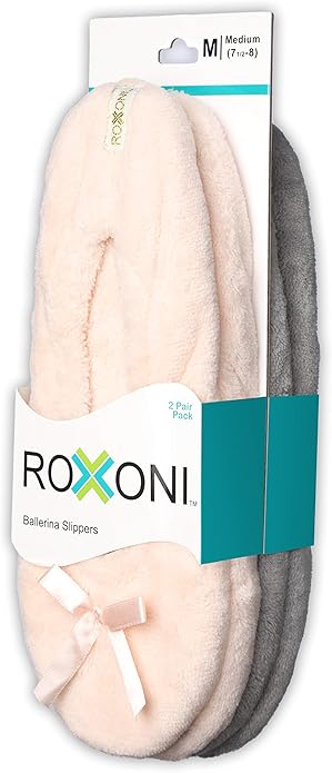Women's Terry Classic Cotton & Velour Ballerina Slippers (Pack of 2)