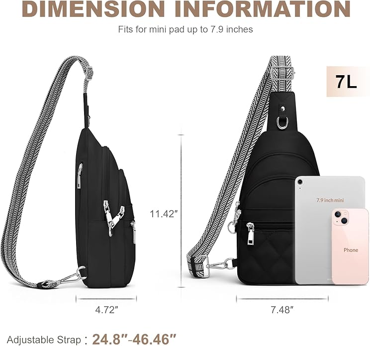 SYTRAH Sling Bag for Women, Anti-Theft RFID Crossbody Bag Nylon Sling Purse for Travel, Puffy Small backpack