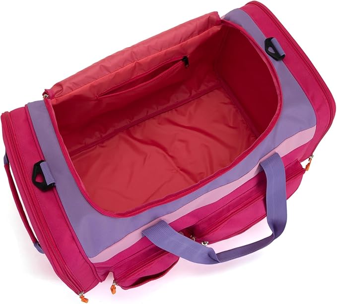 Large Kids Duffle Bag for Travel, Overnight, or Weekender, 22" inch (Rose Purple)