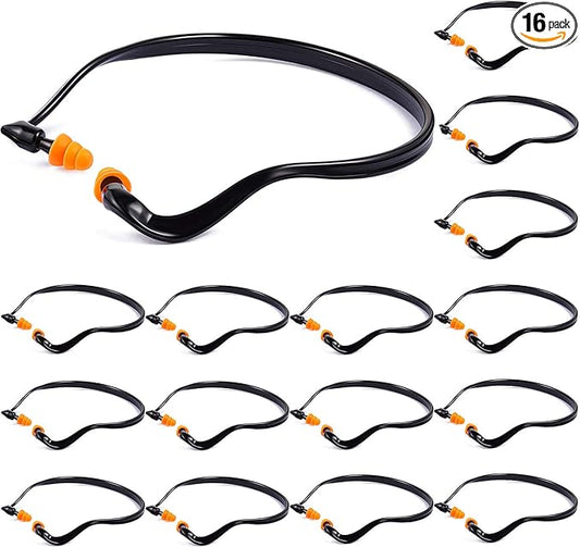 BBTO Banded Earplugs for Shooting Range Band Ear Plugs Lightweight Silicone Earplugs for Hearing Protection, Noise Reduction, Work, Construction, Sleeping, Concerts, Sports Racing(Orange,16 Pcs)