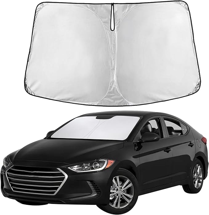 Autovir Windshield Sun Shade Fit for 2017-2018 2019 2020 Hyundai Elantra Sunshade, Front Car Window Shades Sun Visor, Blocks UV Rays & Heat, Car Accessories