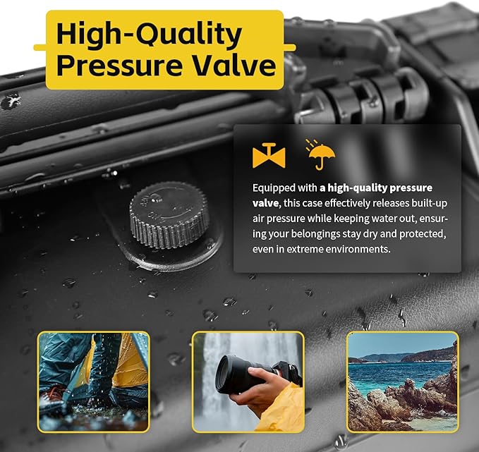 MaxWorks 51017 Protective Waterproof IP67 Hard Case for Camera All-Purpose Valuables Foam Interior Secure 15.1 x 10.7 x 6.3 inch Black Interior 16.5 x 13 x 6.7 inch Exterior
