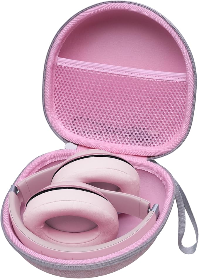 Headphone Headset Case for Beats/JLab/Lorelei X8/JBL/TOZO/BERIBES/Picun/KVIDIO Noise Cancelling Over-Ear Foldable Headphones (Pink)