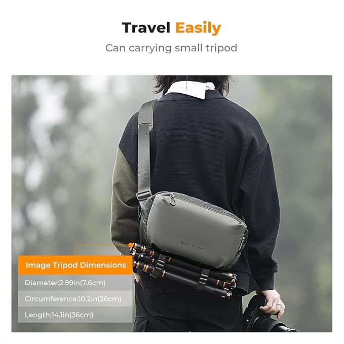 K&F CONCEPT Camera Sling Bag Crossbody Bag Waterproof Camera Shoulder Backpack DSLR/SLR/Mirrorless Camera Case