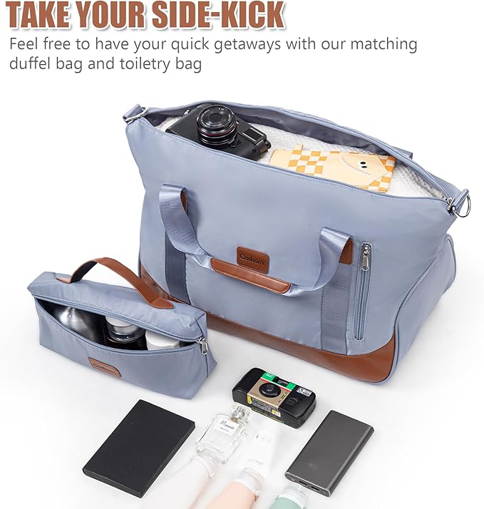 Cosbarn Luggage Sets 5 Piece with TSA Lock Spinner Wheels, Unisex Hard Case ABS Suitcase Set, Hardshell Lightweight Waterproof Travel Hardside Suitcases with Wheels for Women Men, Sky Blue