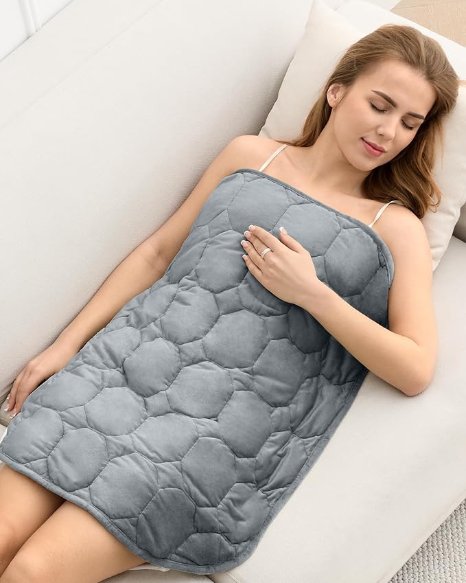 Cottonblue Weighted Lap Blanket Pad 7 lbs 41" x 60", Cozy Luxury Crystal Velvet Weighted Blanket for Adults, Small Weighted Blanket Throw All Season for Travel Relaxation Sleeping, Grey Heavy Blanket