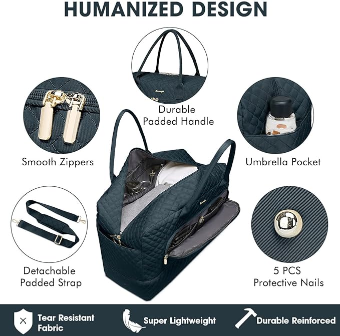 Large Women Travel Duffle Bag - Carry on Overnight Weekend Travel Duffel Tote Gym Bag with Wet Pocket Toiletry Weekender Overnight Bag for Travel Business Trips Sports Hospital 3 Pcs Set