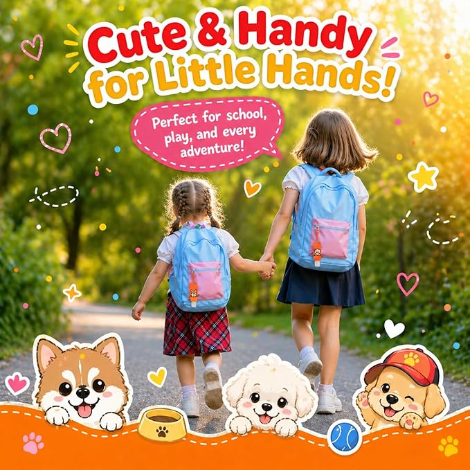 5-Pack Cartoon Kids Hand Sanitizer Holder, 30ml Travel Size Refillable Bottles with Silicone Case, Leak-Proof Portable Containers for Lotion & Liquid Soap (Puppy Pal)