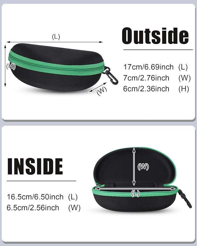 Weewooday 12 Pack Zipper Shell Sunglasses Case Hard Shell Eyeglasses Case Portable Travel Glasses Case for Men Women