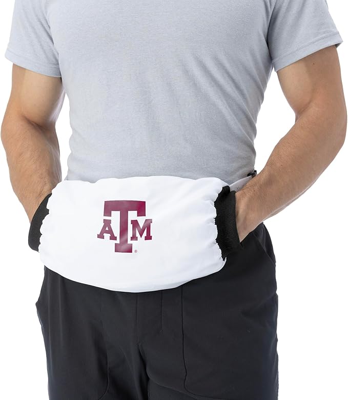Northwest NCAA Texas A&M Aggies Hand Warmer with Adjustable Waist Strap, Officially Licensed Cold Weather Hand Muff for College Sports, Outdoor Sports, Insulated Pocket, Polyester, 7 x 15 in