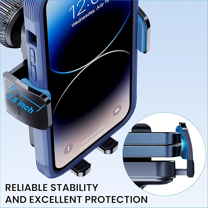 GUWEZ Phone Holders for Your Car [Military Grade Suction Ultra Strong Base] Cell Phone Car Holder 3 in 1 Dashboard/Windshield/Air Vent Hands-Free for Dash Accents iPhone Android