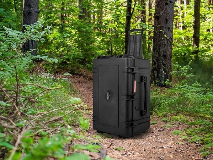 Monoprice Weatherproof Hard Case - 33 x 22 x 17 Inches, With Wheels and Customizable Foam, Shockproof, IP67, Ultraviolet And Impact Resistant Material, Black - Pure Outdoor Collection, 145.8 Liter