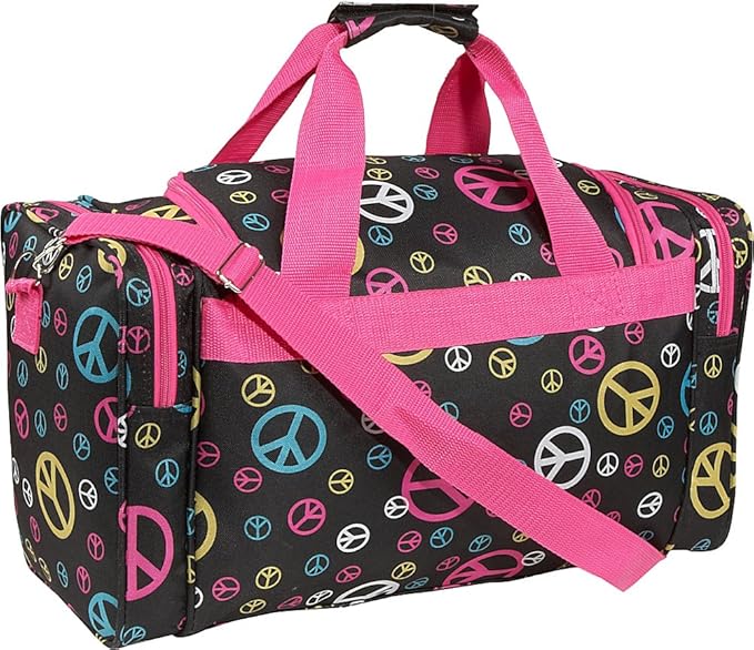 Rockland 19" Polyester Duffel Bag, Pink Zebra