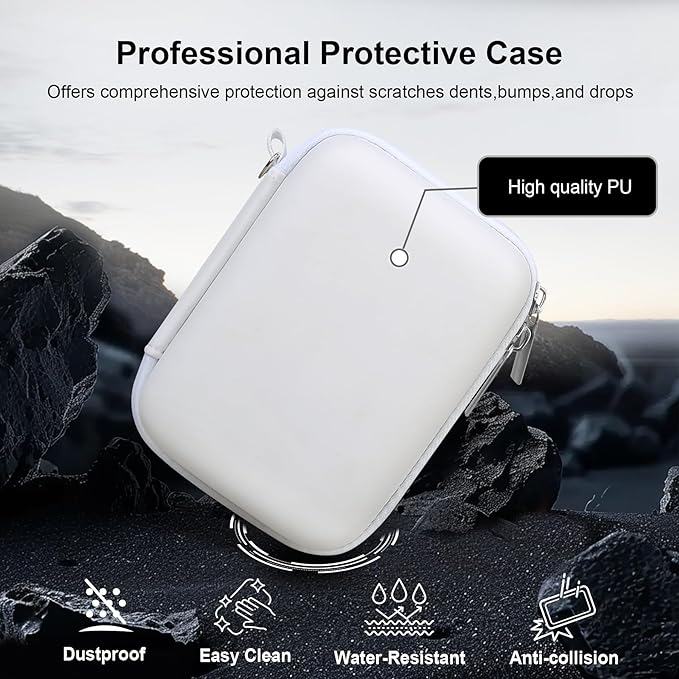 RAIALL Carrying Case for KODAK PIXPRO C1 Friendly Zoom Digital Camera, Point and Shoot Vlogging Camera Hard Travel Bag, Mesh Pocket for Charging Adapter, SD Card, USB Cable and Batteries, White