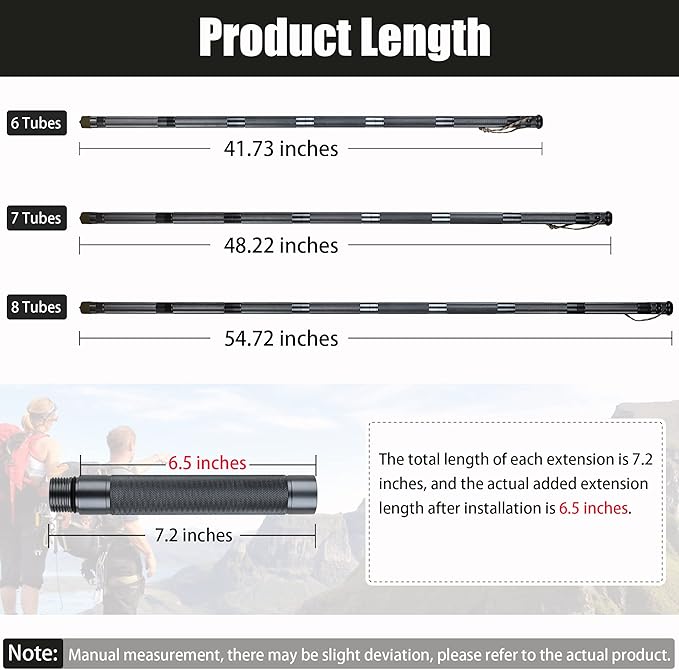 aiGear H2 Survive Tactical Walking Stick Multi Tool – 7-in-1 Survival Hiking Staff, Adjustable Trekking Poles for Men, Outdoor Self Defense Stick for Camping, Hiking & Emergency (Fits 4‘9“ to 6’4”)