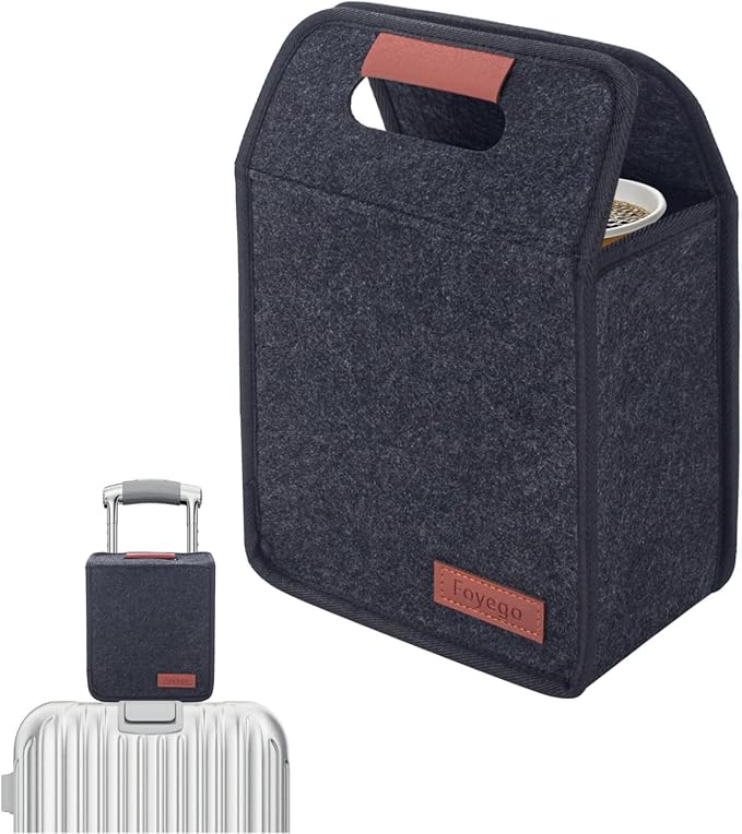 Foyego Portable Drink Holder - Foldable Travel Carrier with Reusable Insulated Coffee Cup, 2 Cup Holder, Free Your Hands