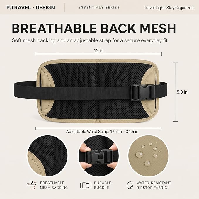 Travel Passport Holder - RFID Blocking Travel Pouch Money Belt Airtag Passport Wallet for Men, Women