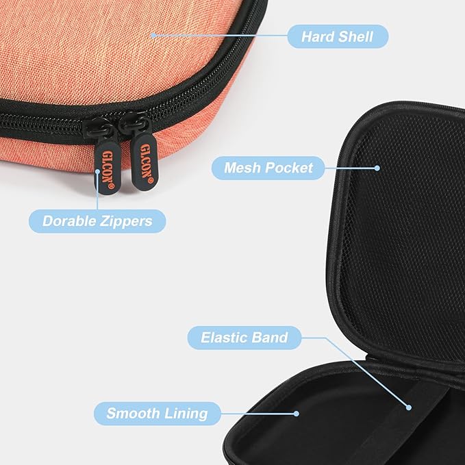 Hard Shell Headphone Case - Durable Zipper Travel Case Portable Carrying Pouch Bag Compatible with Sony WH-CH520/WH-CH720N, JBL Tune 510BT/720BT/520BT/770NC, Soundcore Q20 Q20i Q30, Jlab Headphones