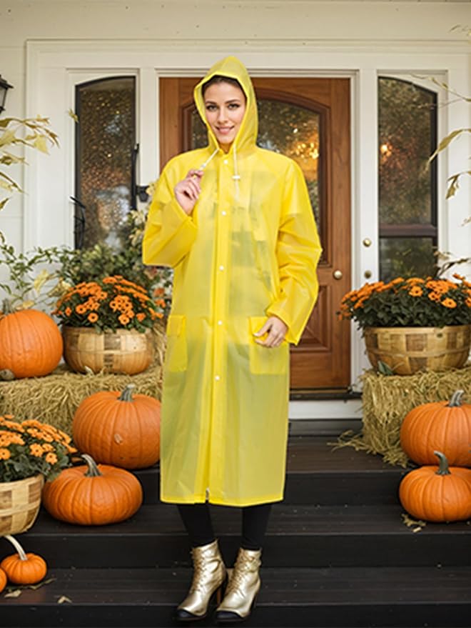 Besshopie EVA Raincoat Waterproof Rain Poncho Reusable Unisex Men Women Long Clear Rain Wear