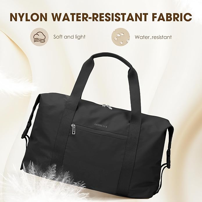 Women's Weekender bag Travel Duffel Bag with Shoe Compartment 21-inch Airline-Approved Carry-On, 2-Piece Overnight Bag Set Personal Item Luggage