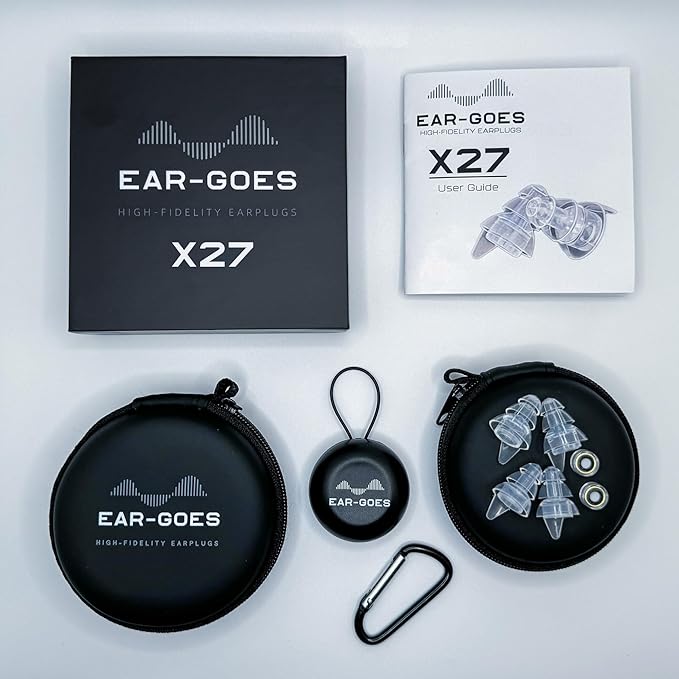 X27 Reusable Earplugs for Loud Environments, Motorsports and Motorcycle Riding | 27dB Noise Reduction | Low Profile Hearing Protection for Airshows and General Aviation