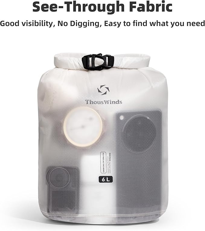 Thous Winds 3L Ultralight Dry Bag, Compact Roll Top Waterproof Pouch for Hiking, Swimming, and Kayaking