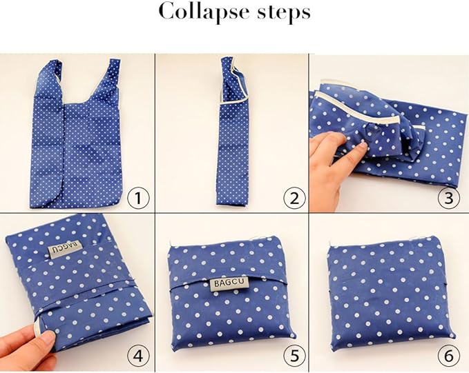 Cloth Tote Bags, Reusable, Foldable, Recycle for Shopping, Fits in Pocket, Eco Friendly for Groceries, Water Resistant, Lightweight, Strong & Durable Large (6Pack)
