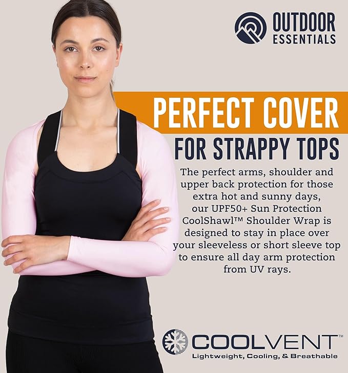 OutdoorEssentials Arm Sleeves for Women - Golf UV Shawl with Sleeves - Workout Shrug Bolero - Arm Tights for Sun Protection
