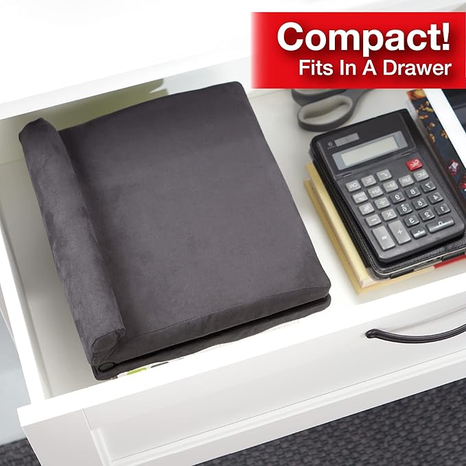 Ontel Pillow Pad Fold Away Multi-Angle Soft Tablet Stand, Gray