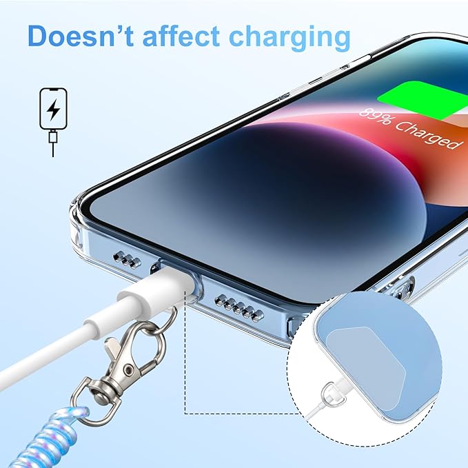 SHANSHUI Phone Lanyard Tether, Stretchy Phone Strap Patch Anchor Outdoor Climbing Hook Compatible for Most Smartphones