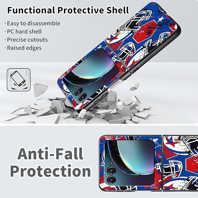 for Motorola Moto Razr Plus 2024 Case,for Moto Razr 50 Ultra Case Cute Slim Hard PC Thin Anti-Scratches Shockproof Protective Phone Cover for Motorola 50 Ultra,Colorful Baseball Hat