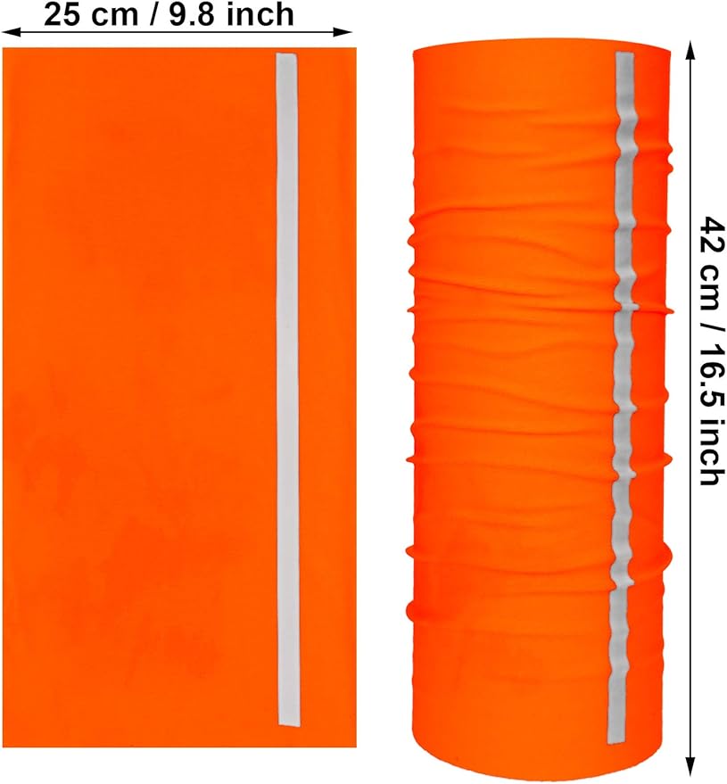 SATINIOR 8 Pcs Neck Gaiter Face Mask, Reflective Summer UV Protection Cooling Scarf Neon Breathable Bandana for Men Women
