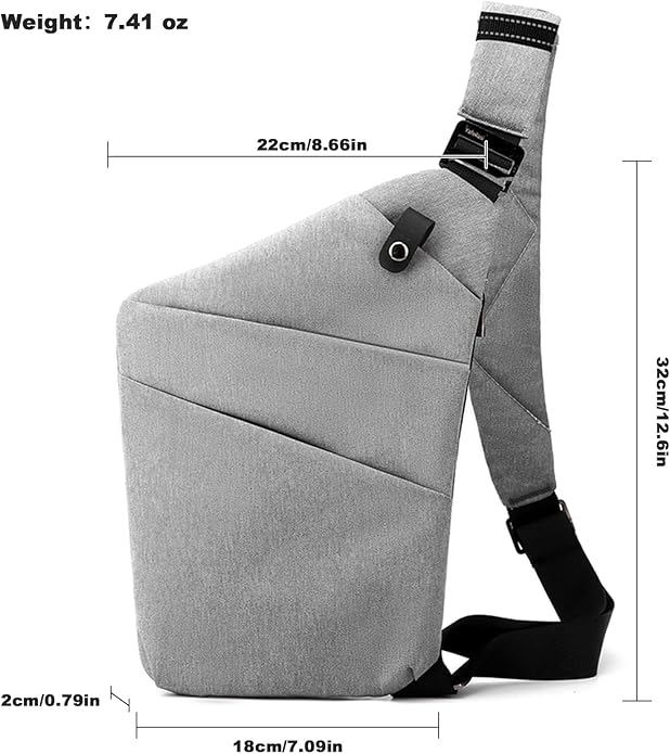 Anti Theft Travel Bag, One Shoulder Large Capacity Cross-body Bag Chest Fashion Lightweight Sling Bags for Travel Sports