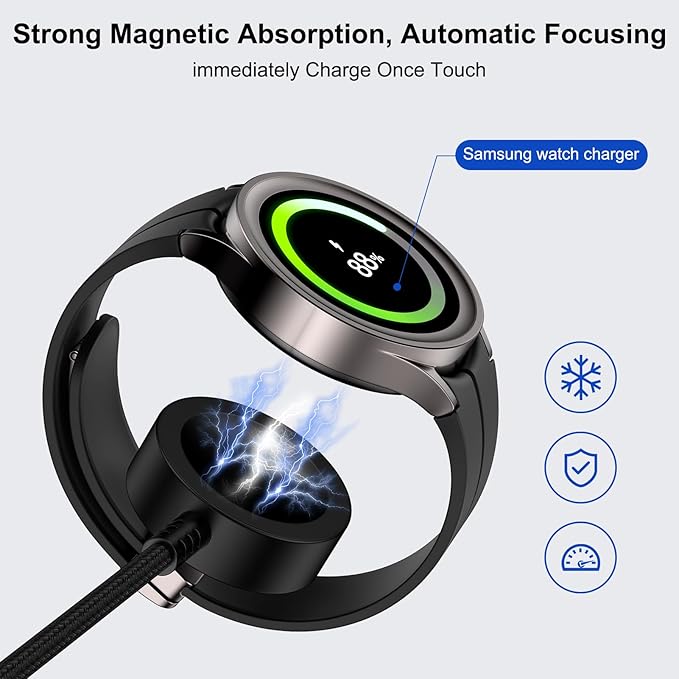 for Samsung Watch Charger Fast Charging Compatible Galaxy Watch 8/8 Classic/7/Ultra/6/5 Pro/5/4,2 in 2 USB C/A Samsung Phone Charger 6ft with 20W Dual Charging Block for Galaxy A17/A36/A56/S25 Ultra