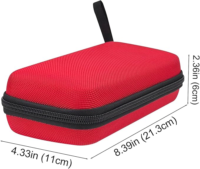 Universal Portable Hard EVA Carrying Case for Power Bank External Hard Drive Cell Phone USB Charging Cable Cord, Shockproof Protective Electronic Organizer Zipper Enclosure -Red
