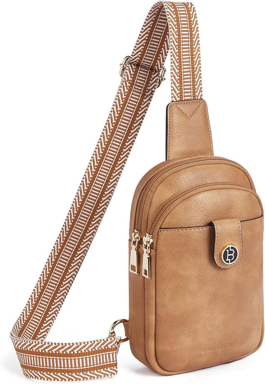 BOSTANTEN Sling Bag Crossbody Bags for Women Trendy Crossbody Purse Leather Chest Bag