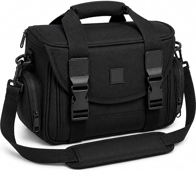 eCostConnection Extra Large Camera Bag Fully Padded Gadget Case with Dual Buckles for Sony,Nikon, Canon, Olympus, Pentax, Panasonic, Samsung & Many More SLR Cameras & Camcorders