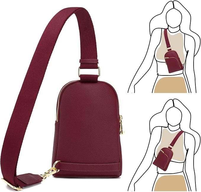 INICAT RFID Blocking Sling Bag, Anti Theft Crossbody Bag for Women Compact Travel Purses Leather