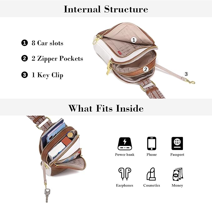 INICAT RFID Blocking Sling Bag, Anti Theft Crossbody Bag for Women Compact Travel Purses Leather