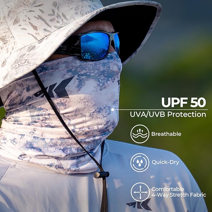 KastKing Sol Armis Neck Gaiter - UPF 50 Face Mask - UV Sun Protection Mask for Men & Women, Fishing, Hiking
