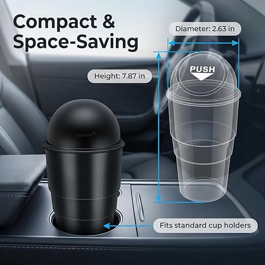 Small Automotive Cup Holder Garbage Can (Red)
