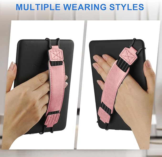 HoYiXi Universal Soft Hand Strap for 6-7 Inch eReader Tablet, Compatible with Kobo/Pocketbook/Tolino/Paperwhite/Nook, 6-7 Inch Tablet, Pink