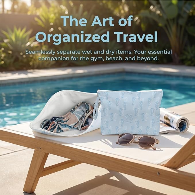 Fokongna 4 Pack Reusable Dry Wet Bag, Waterproof Stain Resistant Organizer for Beach Towels Gym Wear Pool Accessories Toiletry Makeup Bags