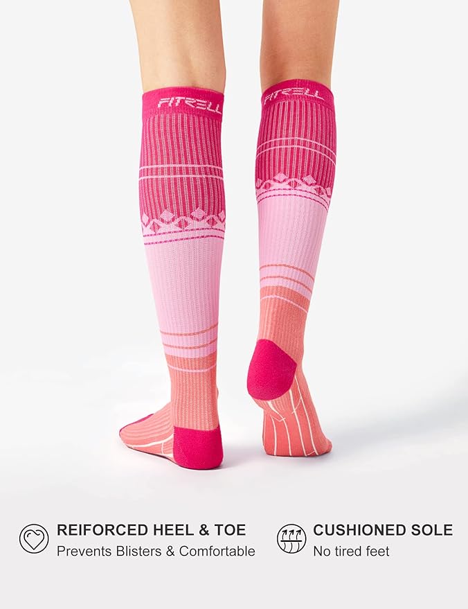 FITRELL 3 Pairs Compression Socks for Women and Men 20-30mmHg-Circulation Support Socks