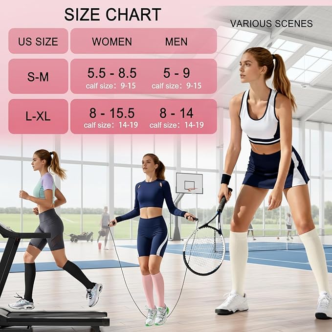 4 Pairs Compression Socks for Women Circulation-Best Support for Nurses,Running,Athletic,Travel