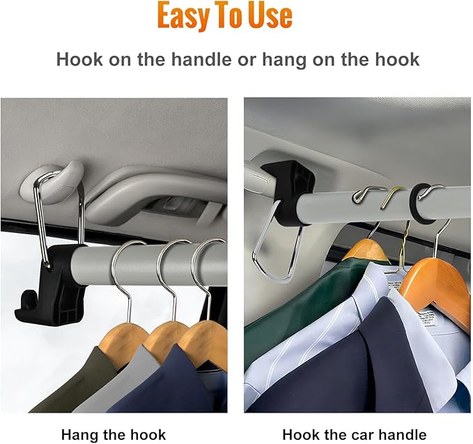 Car Clothes Hanger Bar Heavy-Duty Wrinkle Free Clothes Rack for Car Adjustable 30-64 Inches Automotive Travel Hangers for SUVs, Vans, Trucks, RVs (Gray)