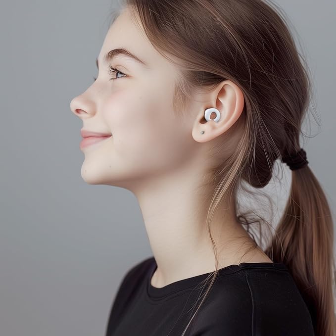 Noise Canceling Earplugs for Sleep and Concentration– New Flexible Earplugs for Better Attenuation–2 Pair Reusable –Deal for Side Sleepers &Noise Sensitive Person – 27dB Noise Cancellation–Milky White