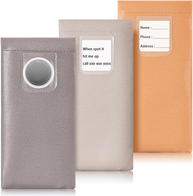TRIUMPH VISION Squeeze Leather Sunglasses Pouch - 3 Pack Glasses Case Soft Eyeglass Sleeve Pouch Holder