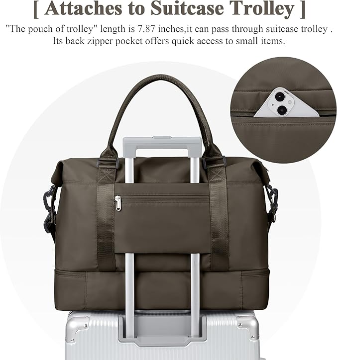 Travel Duffel Bag with Shoes Compartment, Overnight Weekender Bags for Women,Carry on Personal Item Bag
